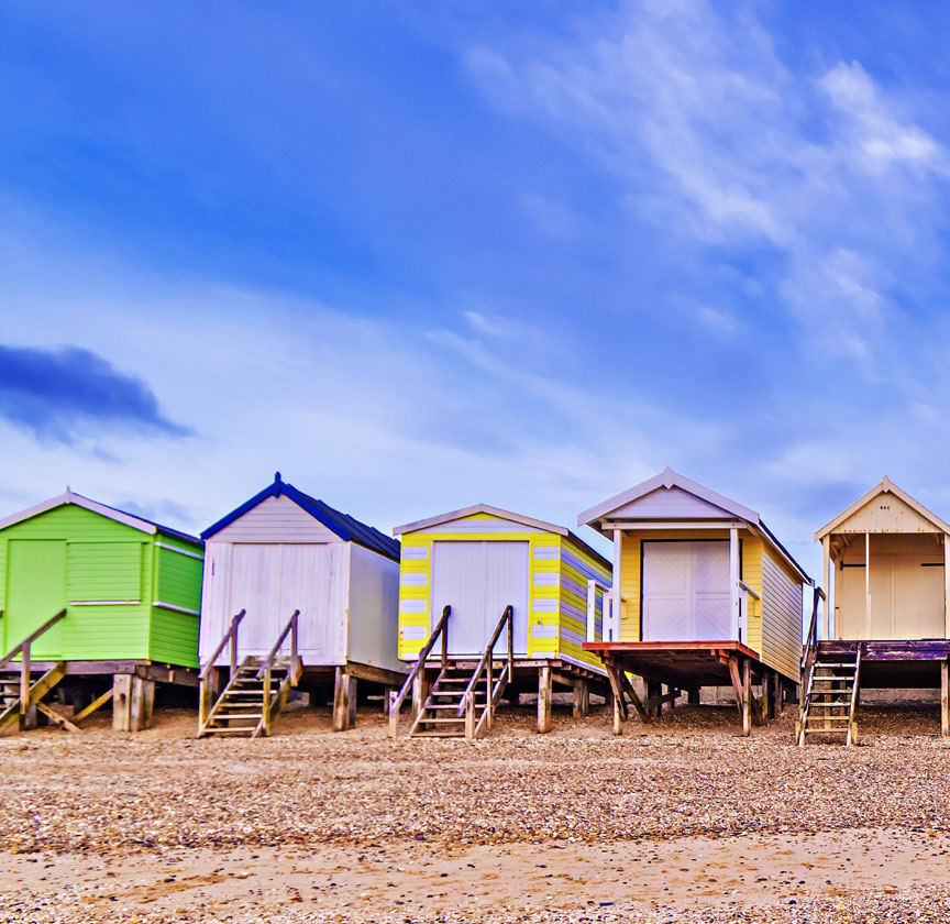 Photo of beach huts in Southend-on-Sea Borough Council where Global IT Solutions delivered a track and trace CMS